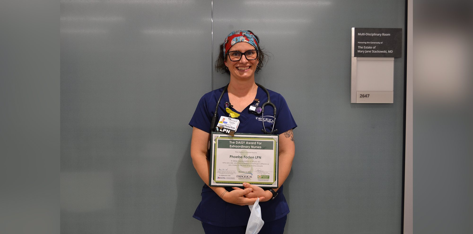 Evangelical Community Hospital Awards DAISY Honor for Nursing Excellence to Phoebe Faden, LPN