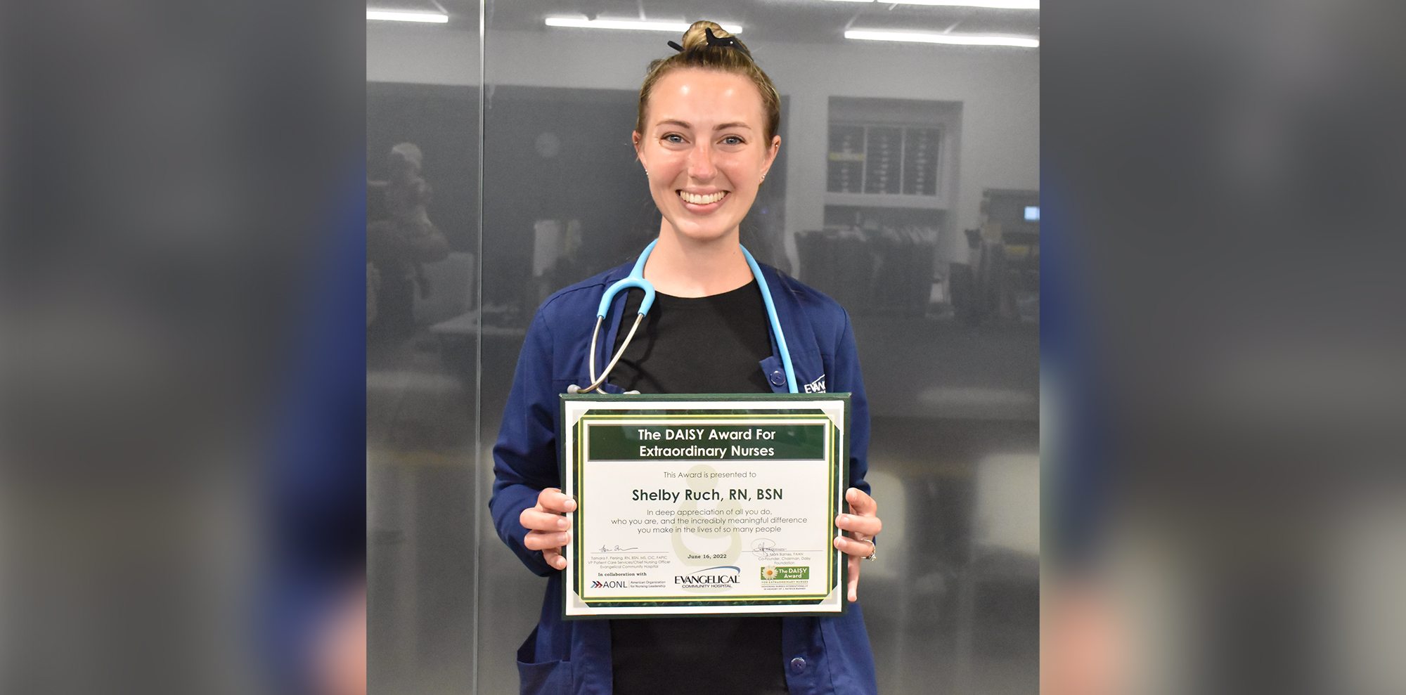 Evangelical Community Hospital Awards DAISY Honor for Nursing Excellence to Shelby Ruch, RN, BSN
